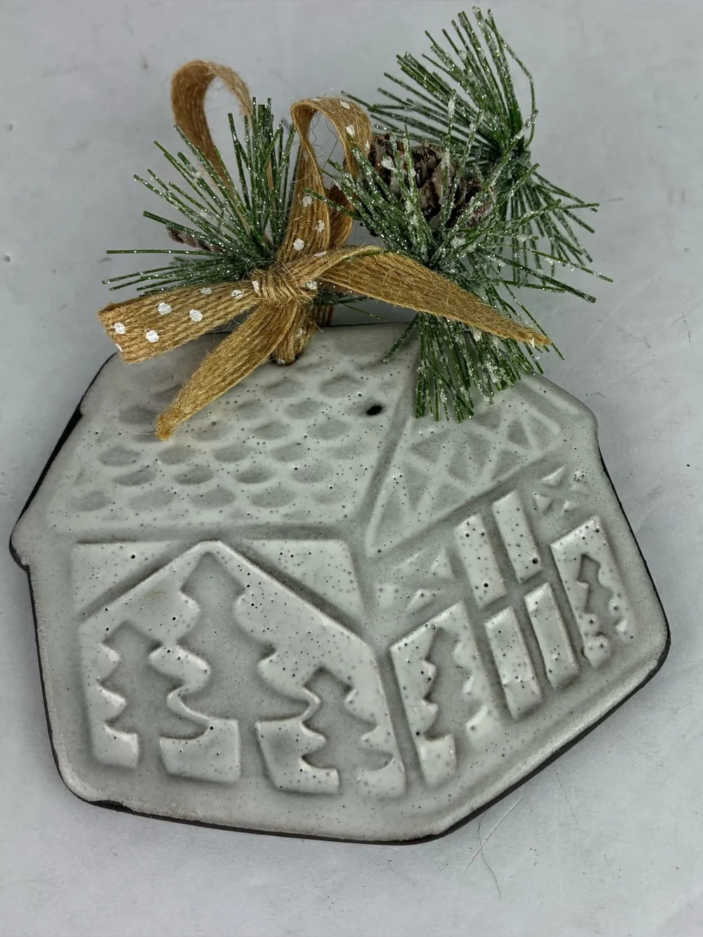 Deniz Pottery Turkish Pressed House Christmas Ornament